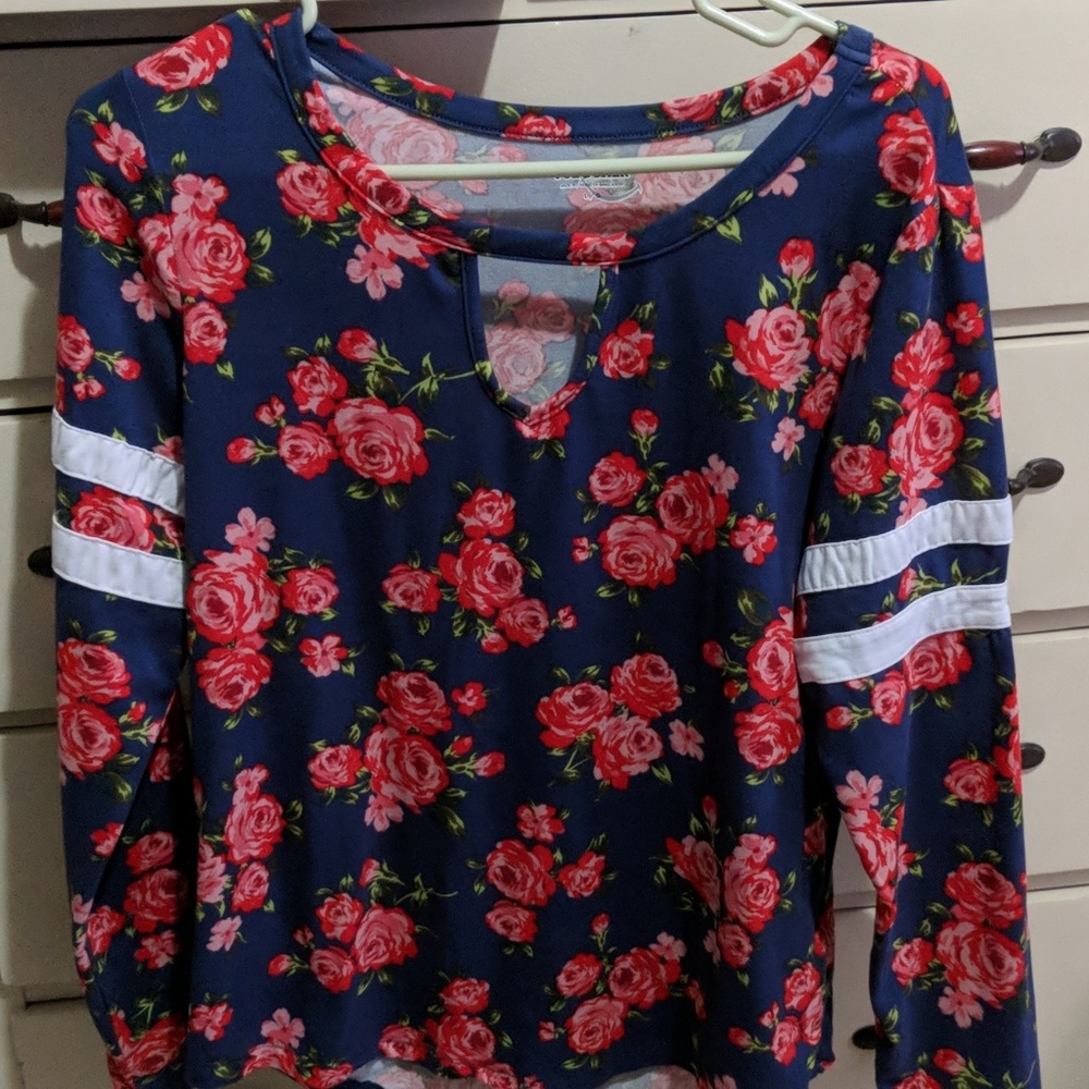 Floral baseball long sleeve